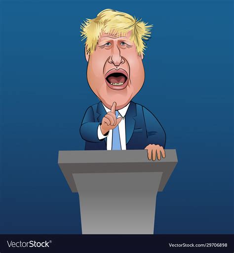 British prime minister boris johnson caricature Vector Image