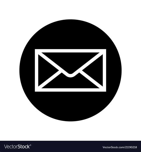 Mail icon in black circle envelope symbol Vector Image