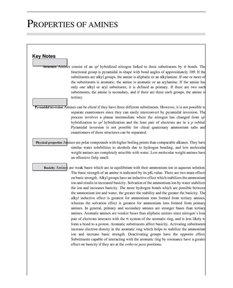 Properties OF Amines - PROPERTIES OF AMINES Key Notes Structure Amines ...