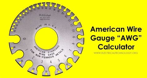 American Wire Gauge "AWG" Calculator - AWG Size Chart & Table