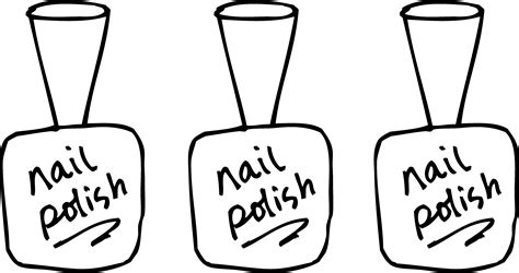 Pin Finger Nail Clip Art Black And White - Nail Polish Coloring Page - Png Download - Full Size ...