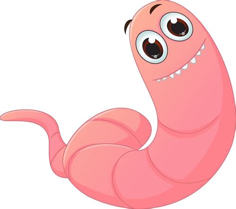 Cute worm cartoon | Premium Vector