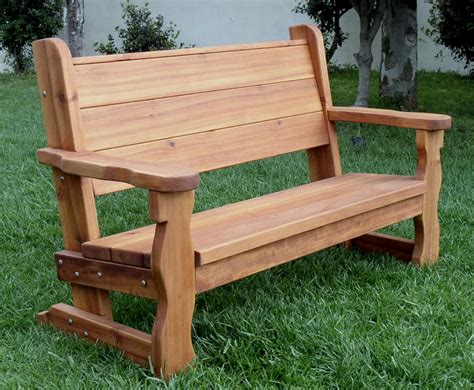 Rustic Wood Bench with Back for Garden Seating | Forever Redwood