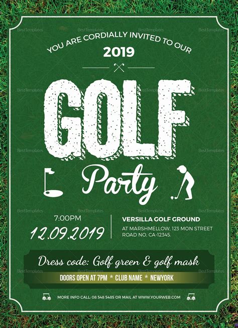 Golf Invitation Template Free Fresh Golf Party Invitation Design Template In Word Psd Publisher ...