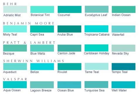 the shades of blue and green are shown in this color chart, which is also available for