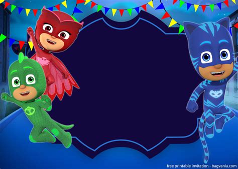 Free Printable PJ Masks Invitation Template | FREE Printable Birthday ...