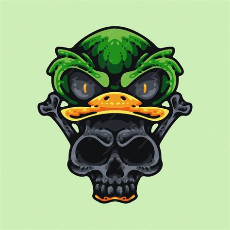 Premium Vector | Duck and skull