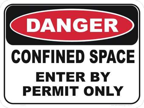 Confined space Sign - Confined Space Permit signs Online