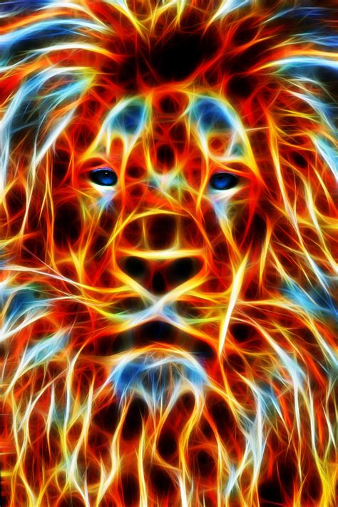 Fractal Flame Lion Portrait Free Stock Photo - Public Domain Pictures
