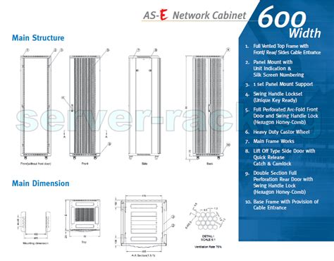 TOTEN Professional 42U Network Rack, 600W X 1000D