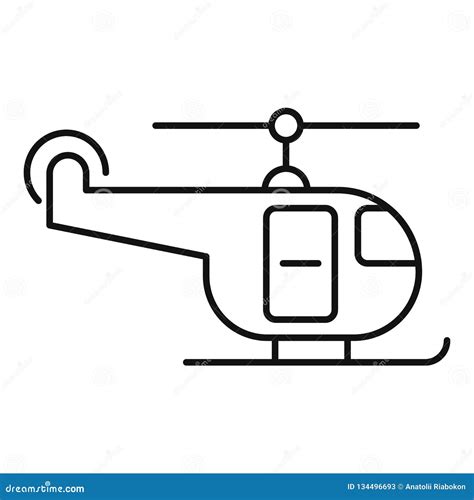 Rescue Helicopter Icon, Outline Style Stock Vector - Illustration of rescue, outline: 134496693