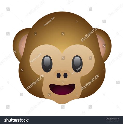 Monkey Emoticon Icon Symbol Vector Illustrationmonkey Stock Vector ...