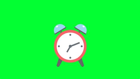 Alarm clock animation in Green screen 4k. Clock with moving arrows ...