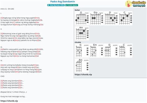 Hợp âm: Pasko Ang Damdamin - Freddie Aguilar - cảm âm, tab guitar, ukulele - lời bài hát ...