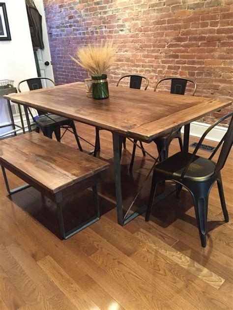 30+ Adorable Industrial Table Design Ideas - TRENDUHOME | Rustic industrial dining table, Dining ...
