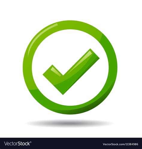 Green check mark symbol Royalty Free Vector Image