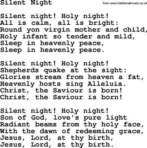 Catholic Hymns, Song: Silent Night - lyrics and PDF