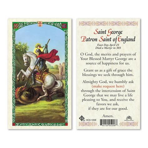 ST GEORGE - PRAYER TO 25/PKG - San Francis