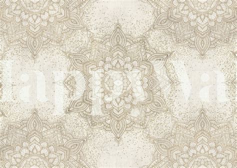 Boho Golden Mandala Mural Wallpaper | Happywall