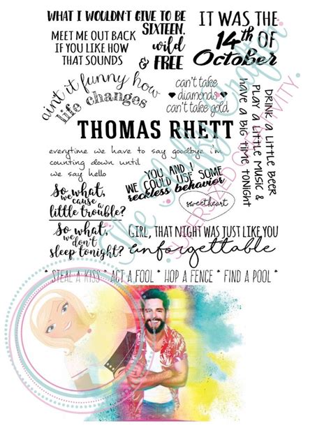 Thomas Rhett Lyrics Sheet - Etsy