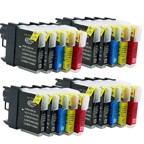 20x Compatible for Brother Ink Cartridges LC 1100 LC11 LC16 LC38 LC65 LC980 DCP 385C DCP 390CN ...