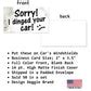 Sorry I Dinged Your Car Prank Parking Cards 50 Pack – Design Doggie