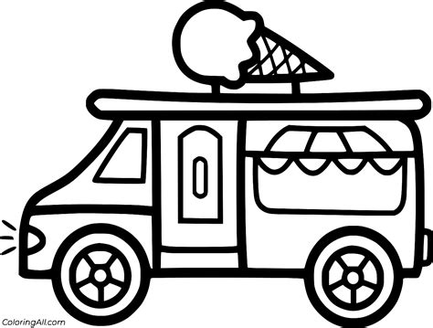 Simple Ice Cream Truck Coloring Page - ColoringAll