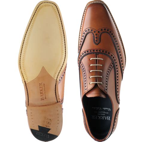 Barker shoes | Barker Creative | Spencer two-tone brogues in Rosewood Calf and Navy Calf at ...