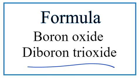 How to Write the Formula for Boron oxide or Diboron trioxide - YouTube