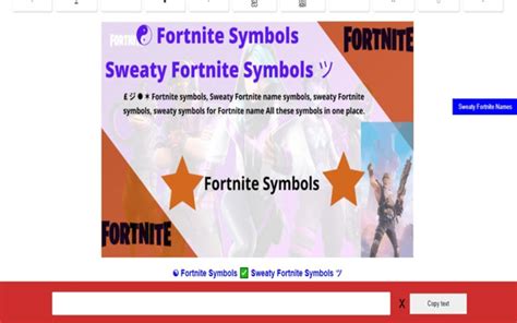 sweaty fortnite symbols - copy paste voor Google Chrome - Extensie Download