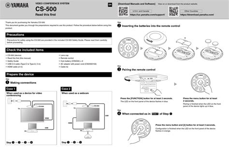 YAMAHA CS-500 READ THIS FIRST Pdf Download | ManualsLib