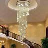 LED spiral crystal chandelier modern Stair villa living room lobby lamp lighting | eBay