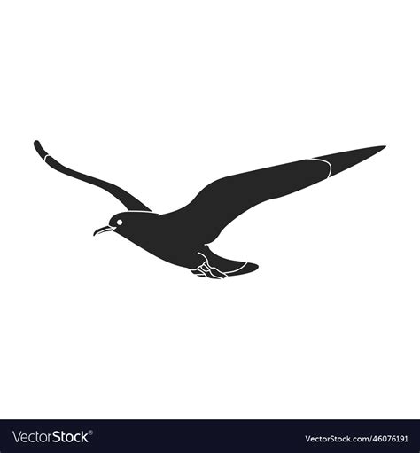 Bird gull iconblack logo isolated Royalty Free Vector Image