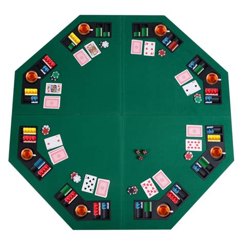 48 Inch 8 Players Octagon Fourfold Poker Table Top - Costway