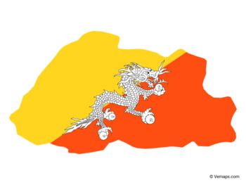 Flag Map of Bhutan by Vemaps | Teachers Pay Teachers