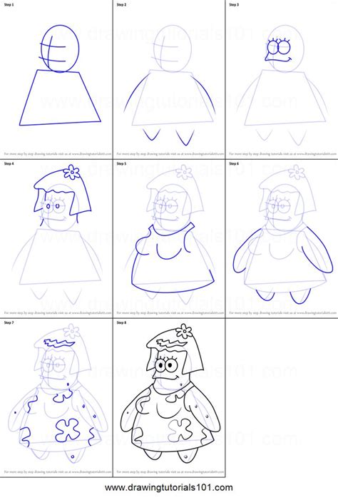 How to Draw Margie Star from SpongeBob SquarePants Printable Drawing ...