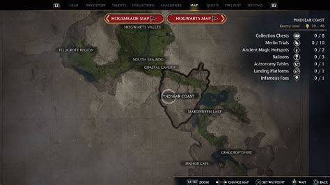 Hogwarts Legacy map size, images, locations