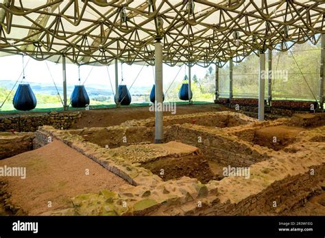 Saint Leger sous Beuvray Oppidum of Bibracte, capital of Eduens. Archaeological site on Mont ...