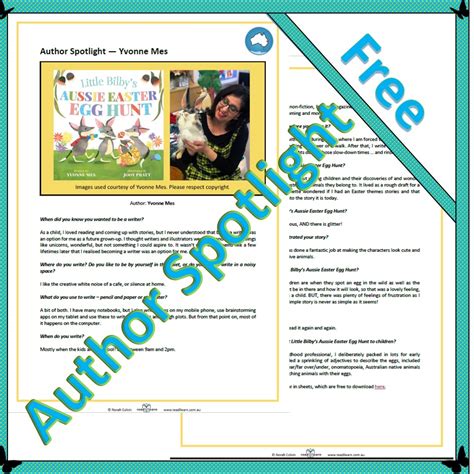 Free Downloadable Resources – Author & Illustrator Spotlights – readilearn