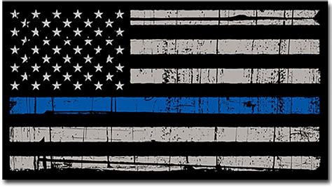 Made in The U.S.A. itsaskin1 Thin Blue Line Police Distressed American Flag Sticker Decal ﾖ Blue ...