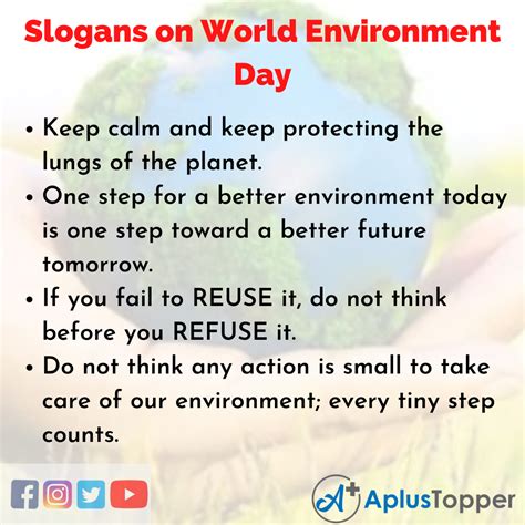 World Environment Day Slogans | Best, Unique and Catchy World Environment Day Slogans in English ...