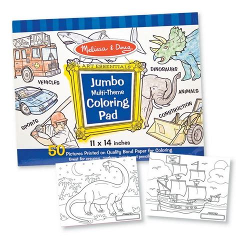 Melissa and Doug Jumbo Multi-Theme Blue Coloring Pad - Walmart.com - Walmart.com