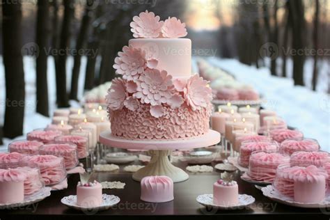 winter cake Wonderland pink theme 31591044 Stock Photo at Vecteezy