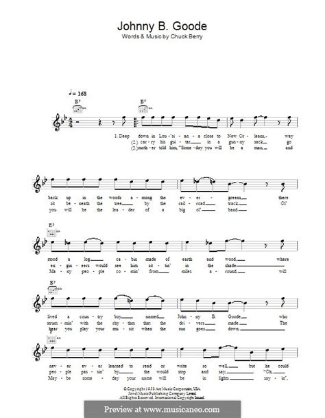 Johnny B. Goode by C. Berry - sheet music on MusicaNeo