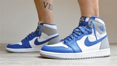 Jordan 1 True Blue on Feet Review - YouTube