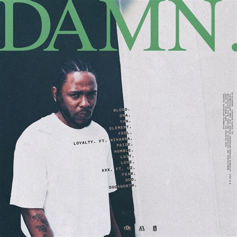 Kendrick Lamar: "DAMN." (Album Cover + Tracklist) ~ Booklet Music