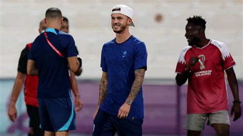 James Maddison among two absentees from England training as midfielder deals with knee injury