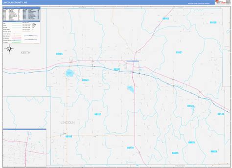 Lincoln County, NE Wall Map Color Cast Style by MarketMAPS - MapSales