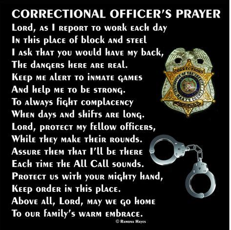 Correctional Officer's Prayer 12x12 - C.O. Prayer - Guard's Prayer - CO Tribute - C.O ...