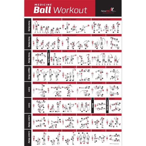 Medicine Ball Exercise Poster - Laminated | Medicine ball workout ...